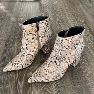 Public Desire Snake Skin Pointed Booties Size 9